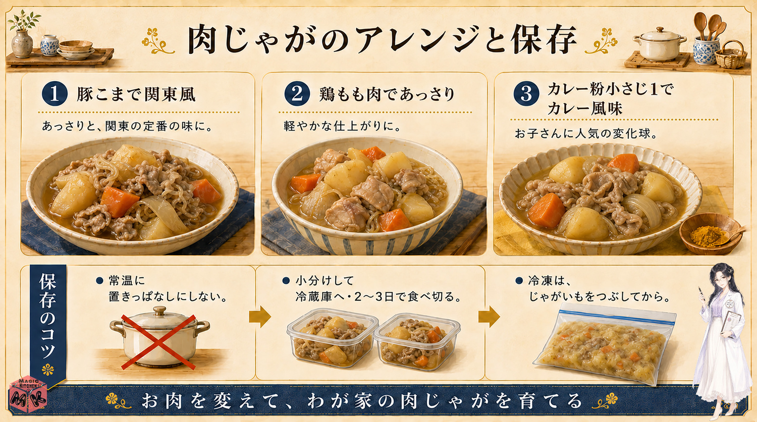 肉じゃがのアレンジと翌日の楽しみの写真
