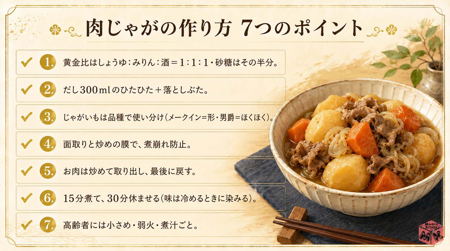 肉じゃがの作り方のまとめの実写