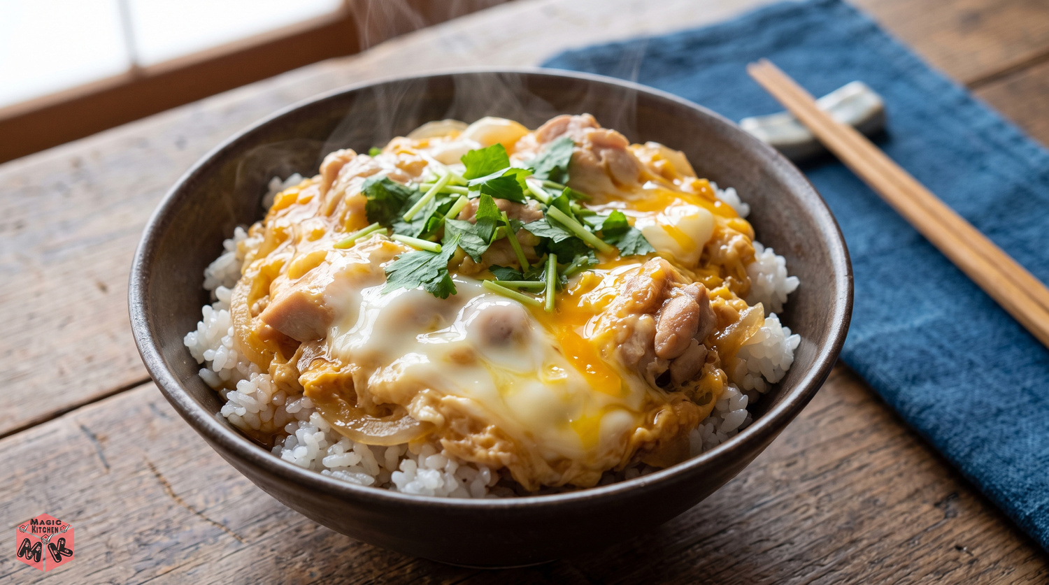 完成したふわとろ親子丼の実写