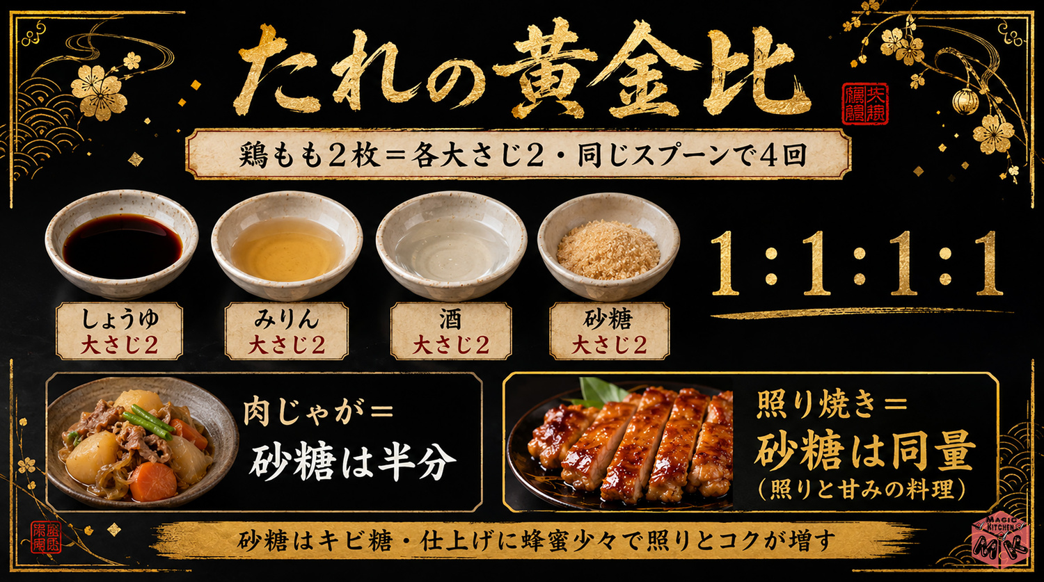 照り焼きのたれの黄金比の図解