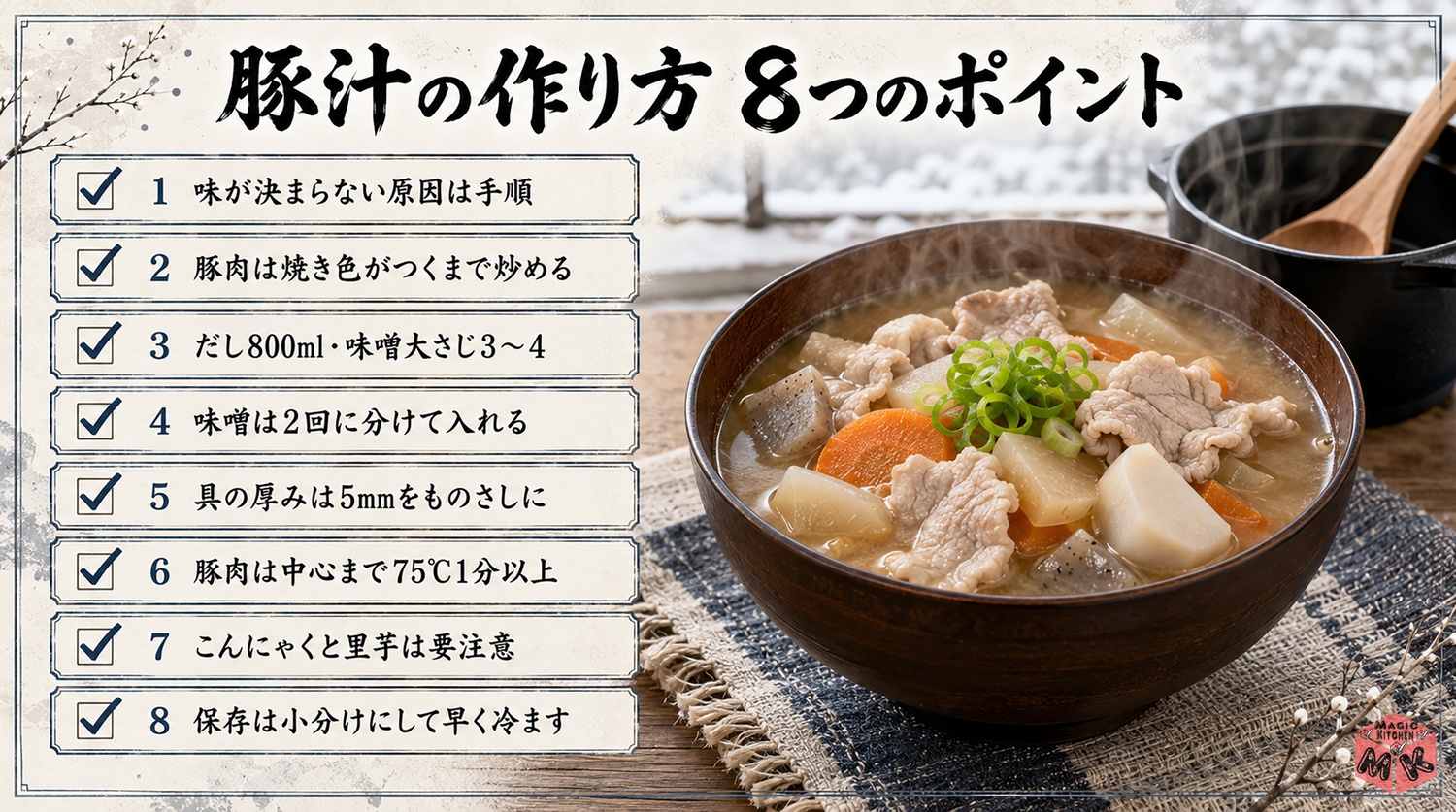 豚汁の作り方のまとめ8つのポイント