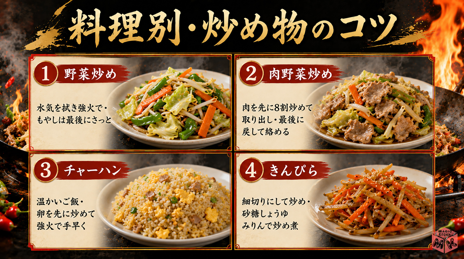 高齢者・子供に炒め物を出すときの工夫