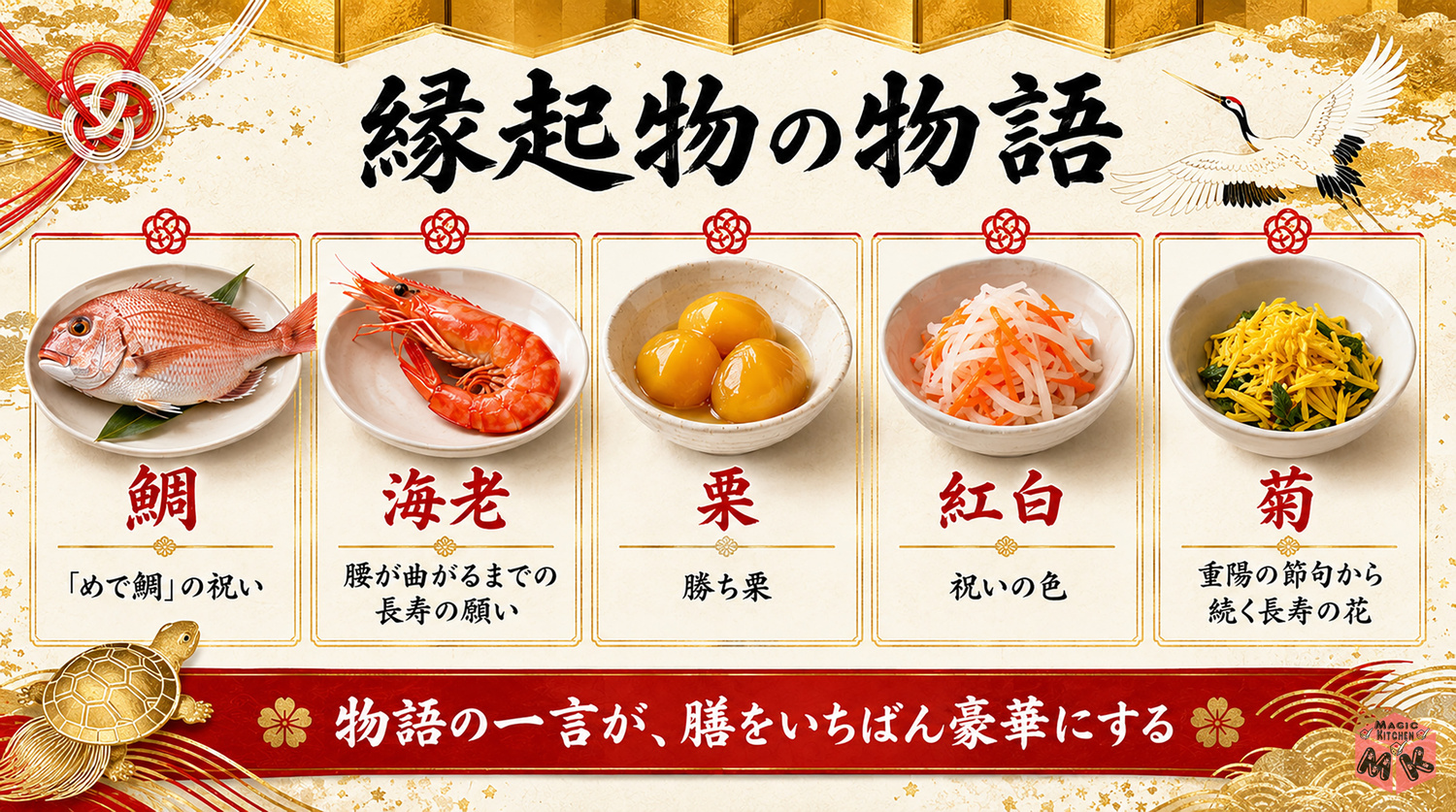 敬老の日の縁起物の物語一覧の図解