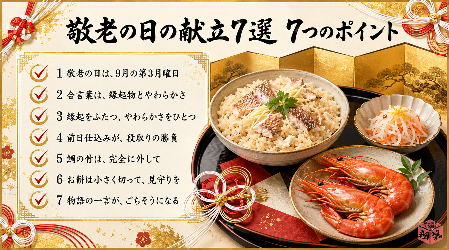 敬老の日の献立のまとめビジュアル