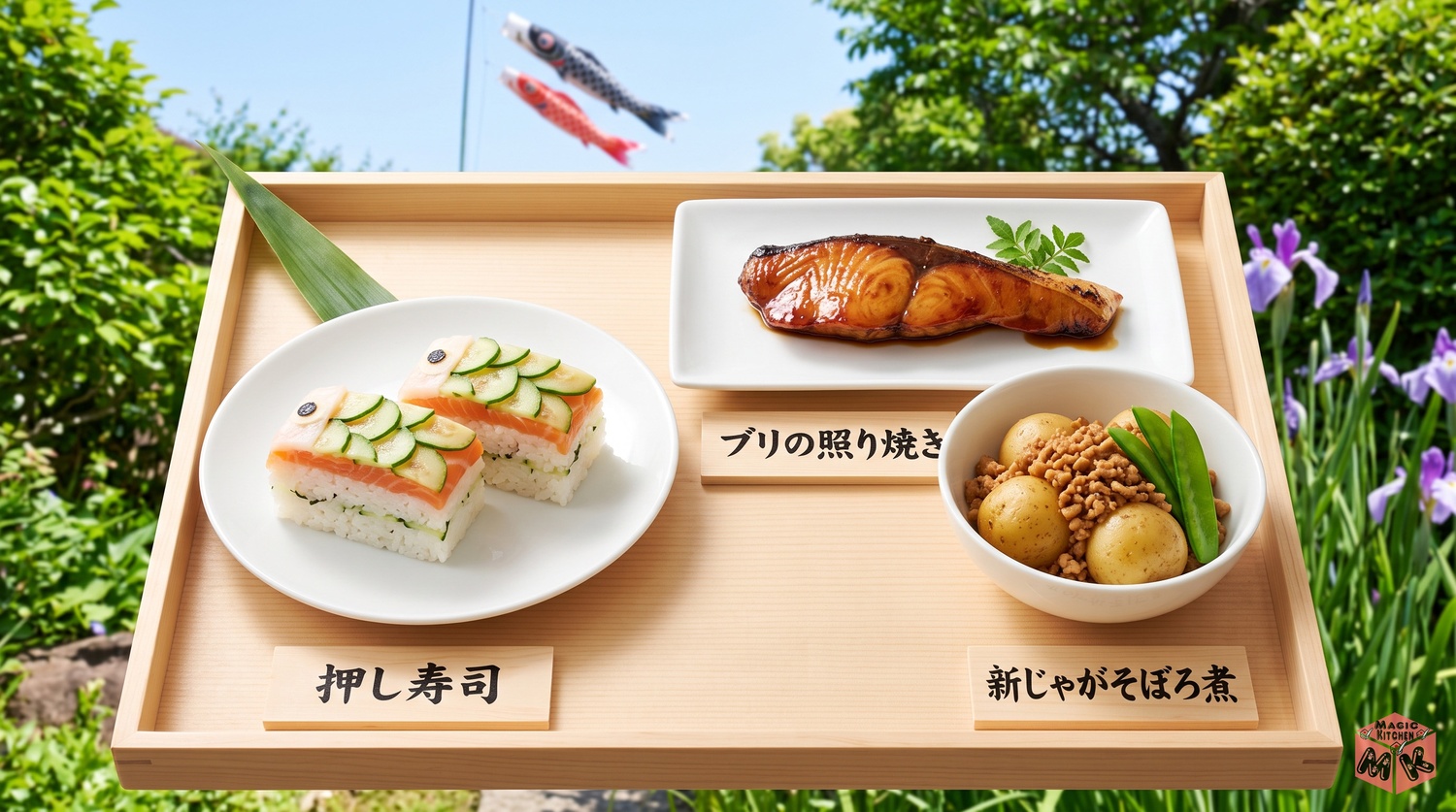 こどもの日の献立例A端午の祝い膳の配膳イメージ