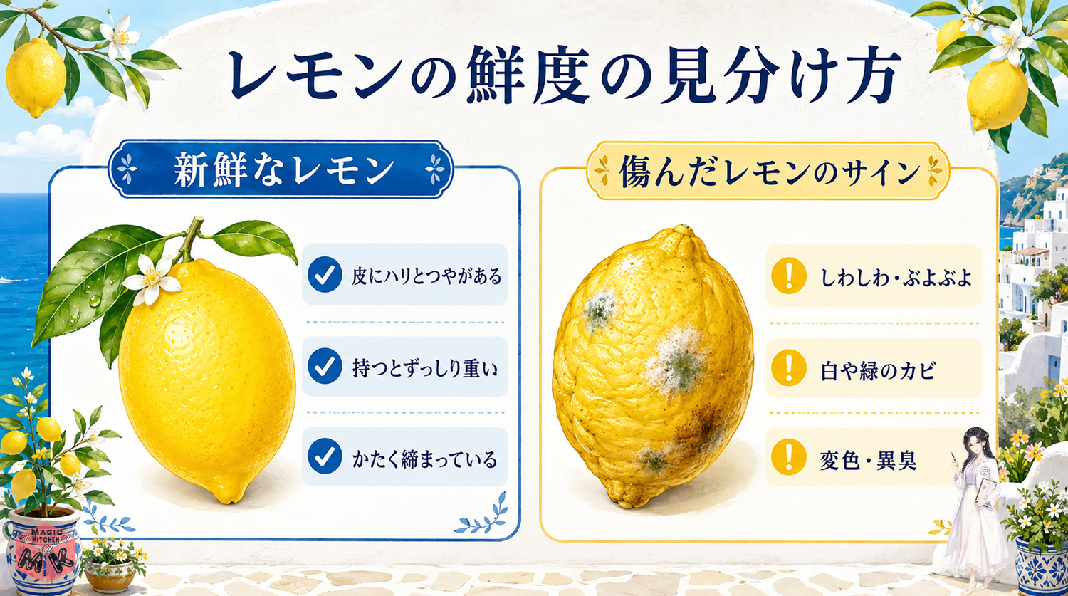 レモンの新鮮なものと傷んだものの見分け方