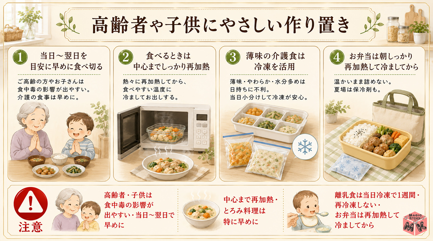 高齢者や子供にやさしい作り置き