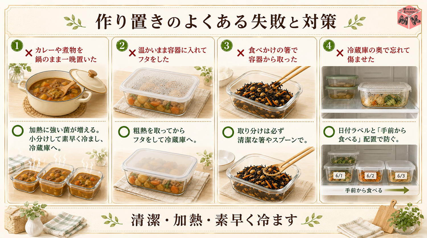 作り置きのよくある失敗と対策