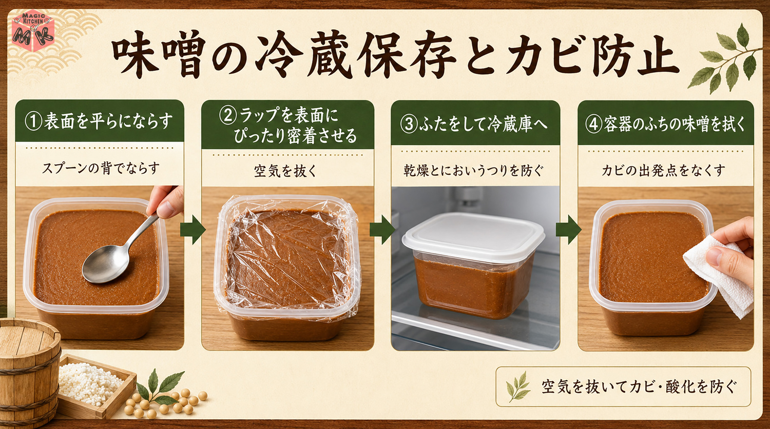 味噌の冷蔵保存とカビ防止のコツ
