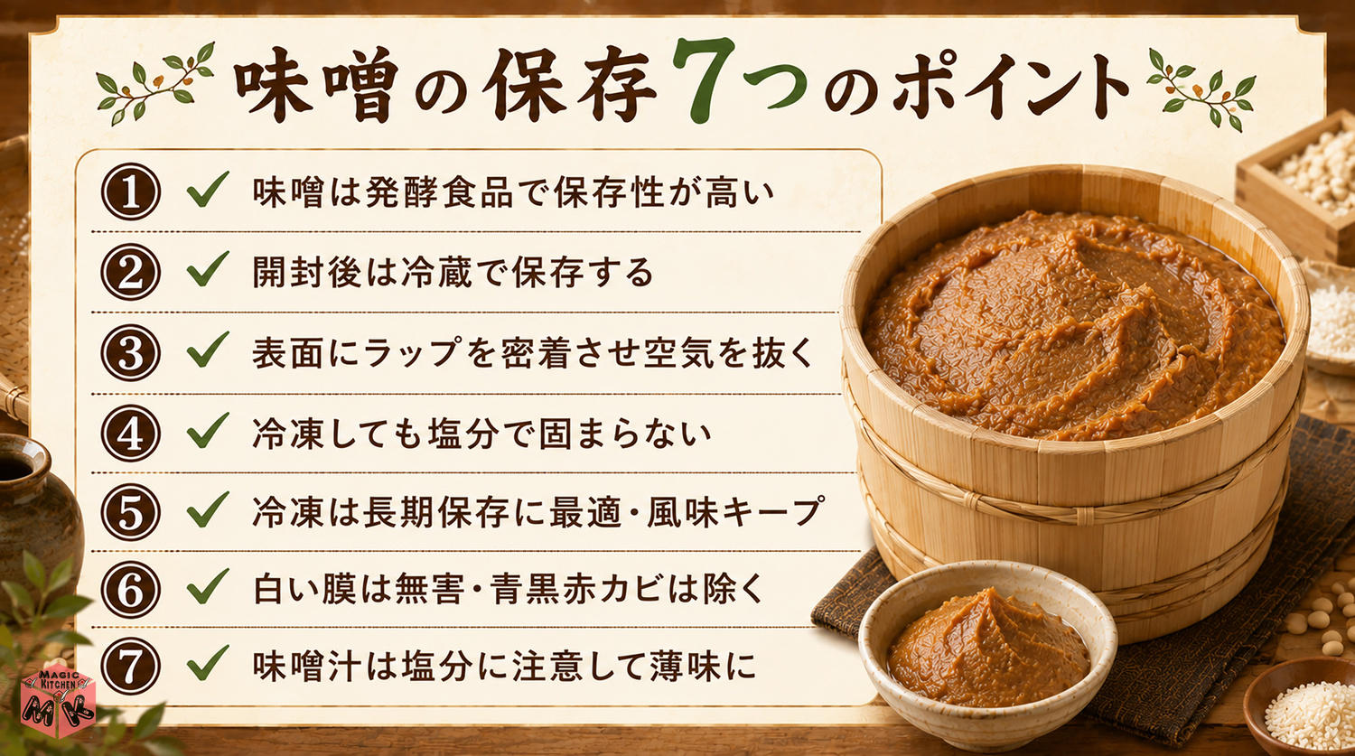 味噌保存の7つのポイントまとめ