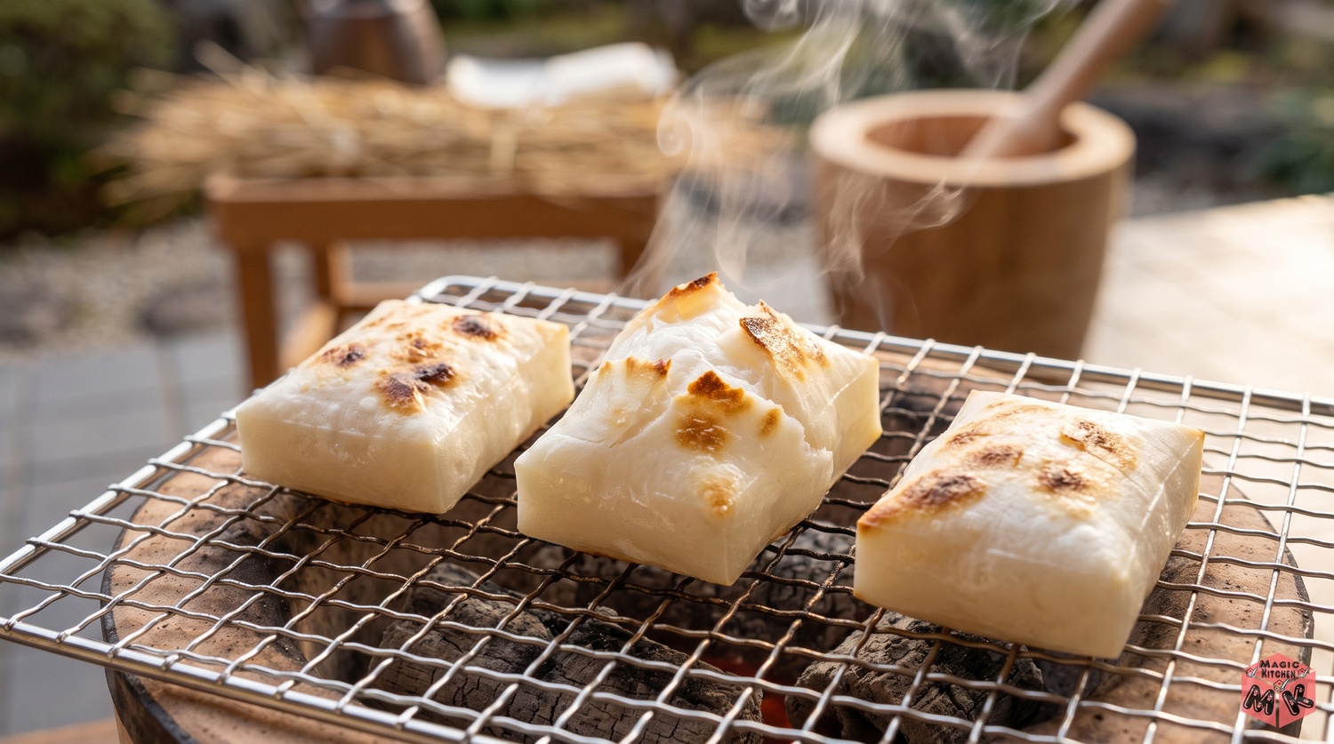 こんがり焼き目のついた焼き餅のイメージ