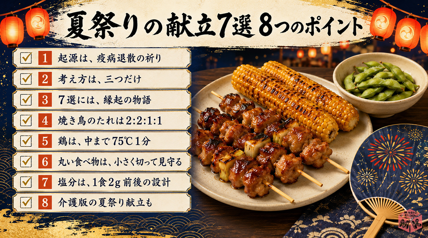 夏祭りの献立のまとめビジュアル