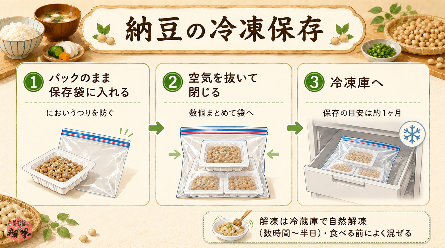 納豆の冷凍保存のやり方