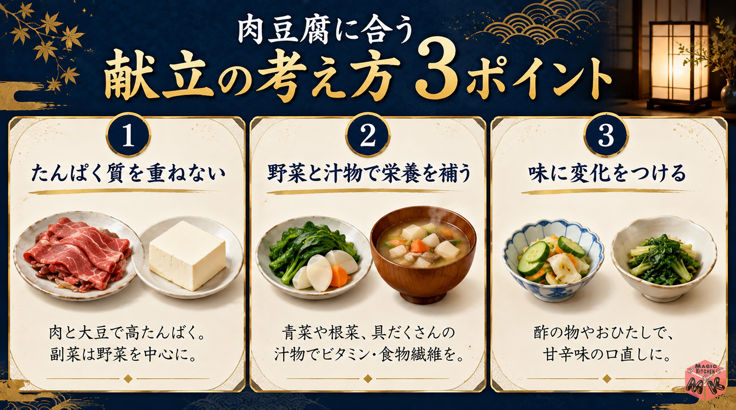 肉豆腐に合う献立の考え方3ポイント図解