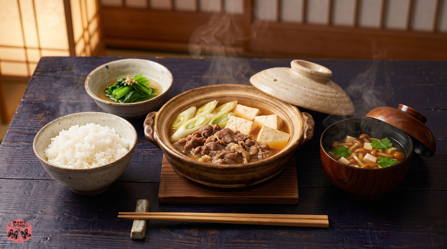 おいしい和食膳としての肉豆腐献立の完成イメージ