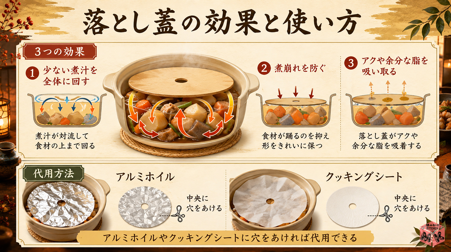 落とし蓋の効果と使い方