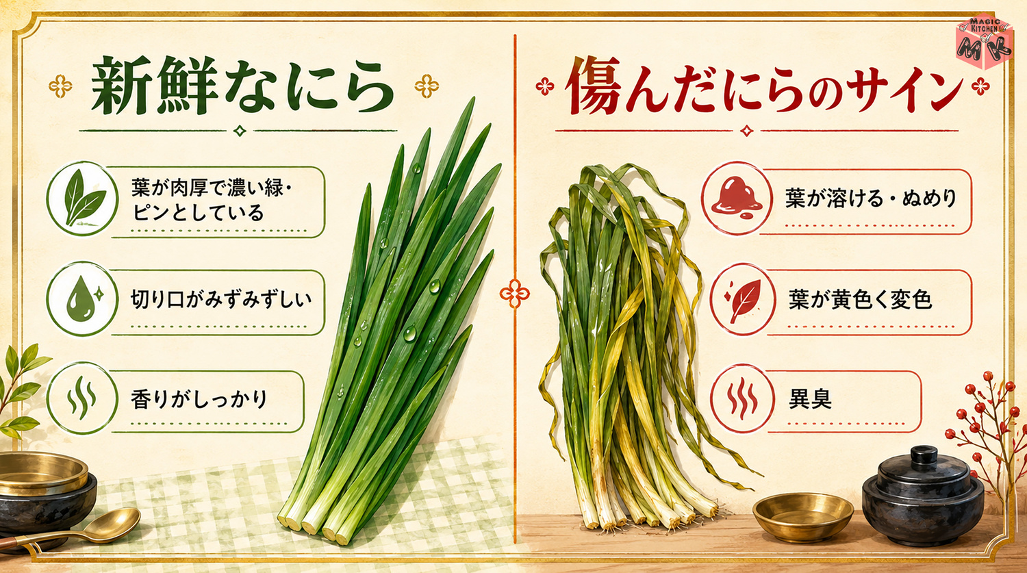 にらの鮮度の見分け方