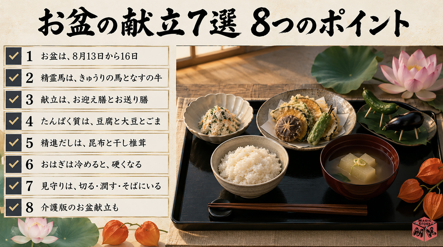 お盆の献立のまとめビジュアル