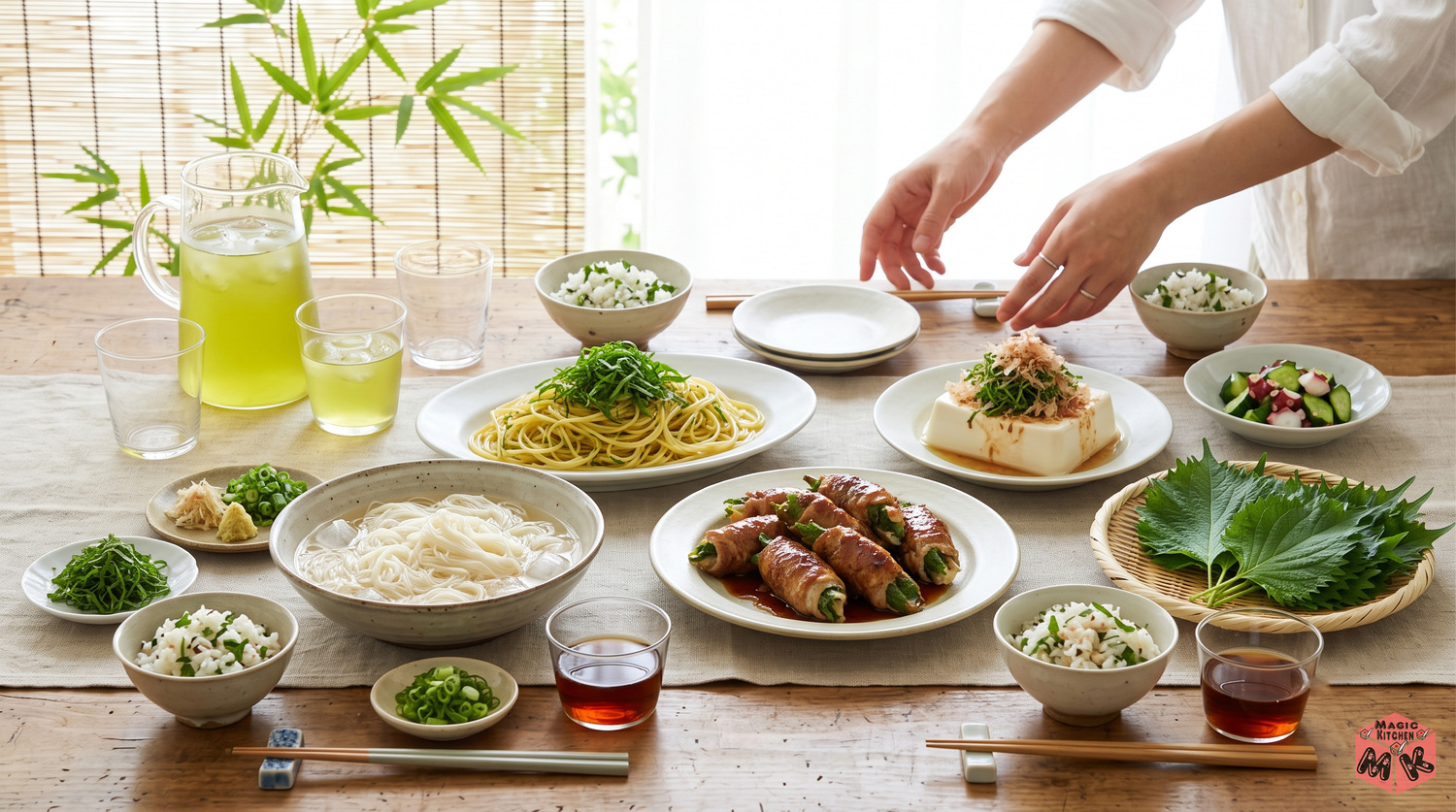 大葉を使った料理の完成イメージ
