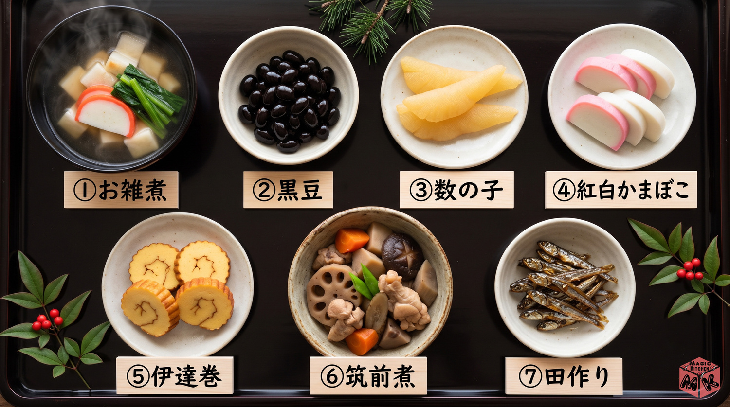 お正月の献立7選の料理写真コラージュ