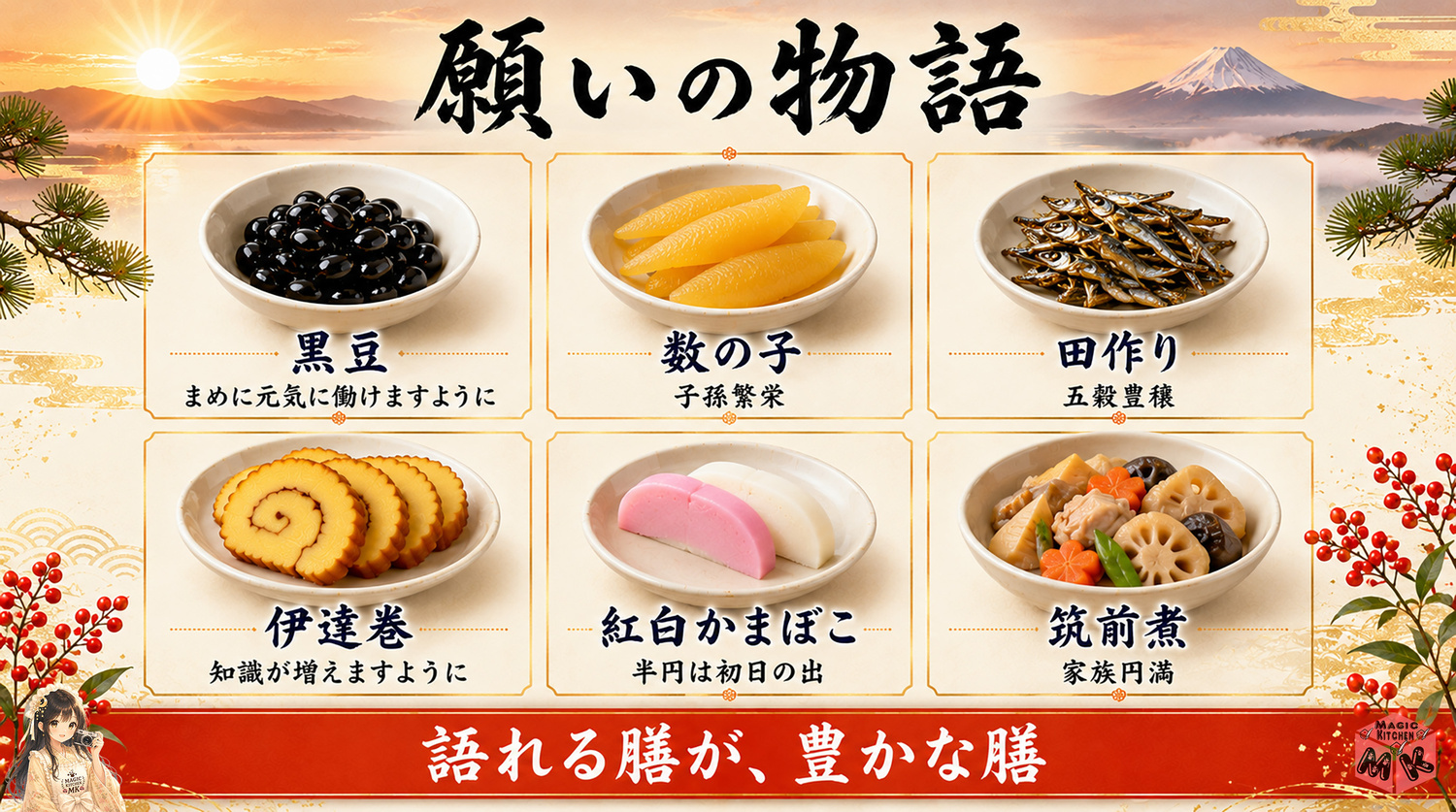 おせちの願いの物語一覧の図解