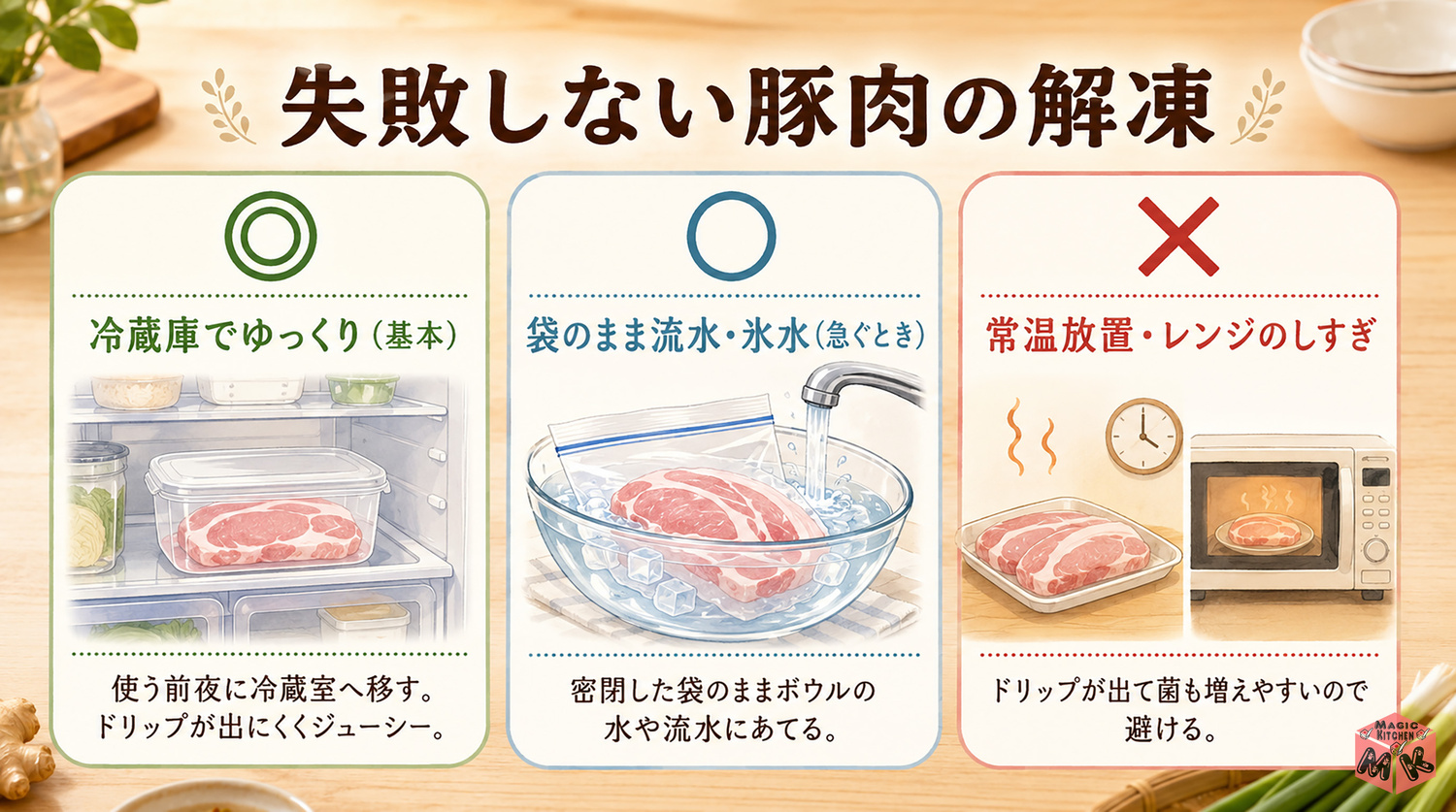 豚肉の失敗しない解凍のコツ