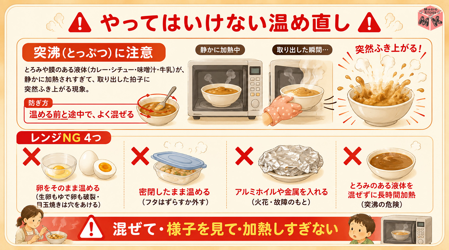 やってはいけない温め直しのNG例
