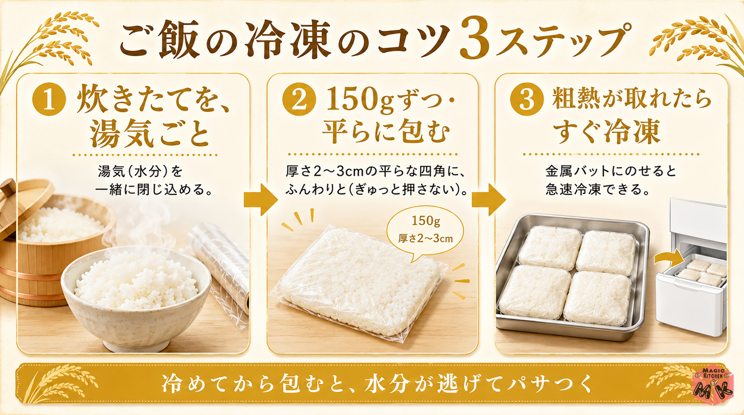おいしさを閉じ込めるご飯の冷凍のコツ