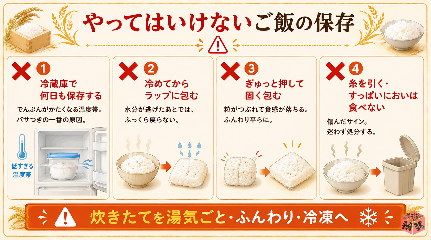 やってはいけないご飯の保存