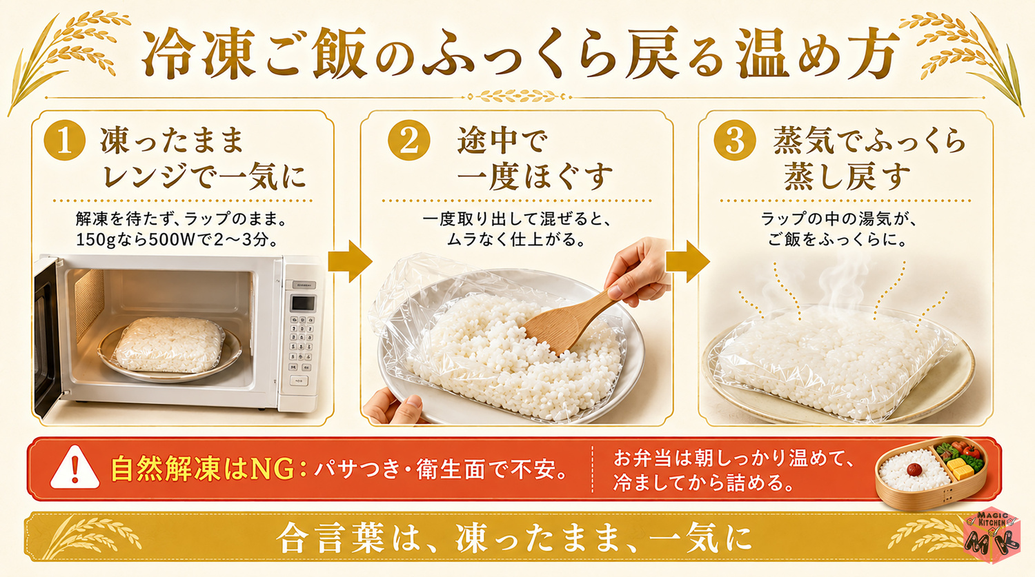 ご飯をふっくら戻す解凍・温めのコツ