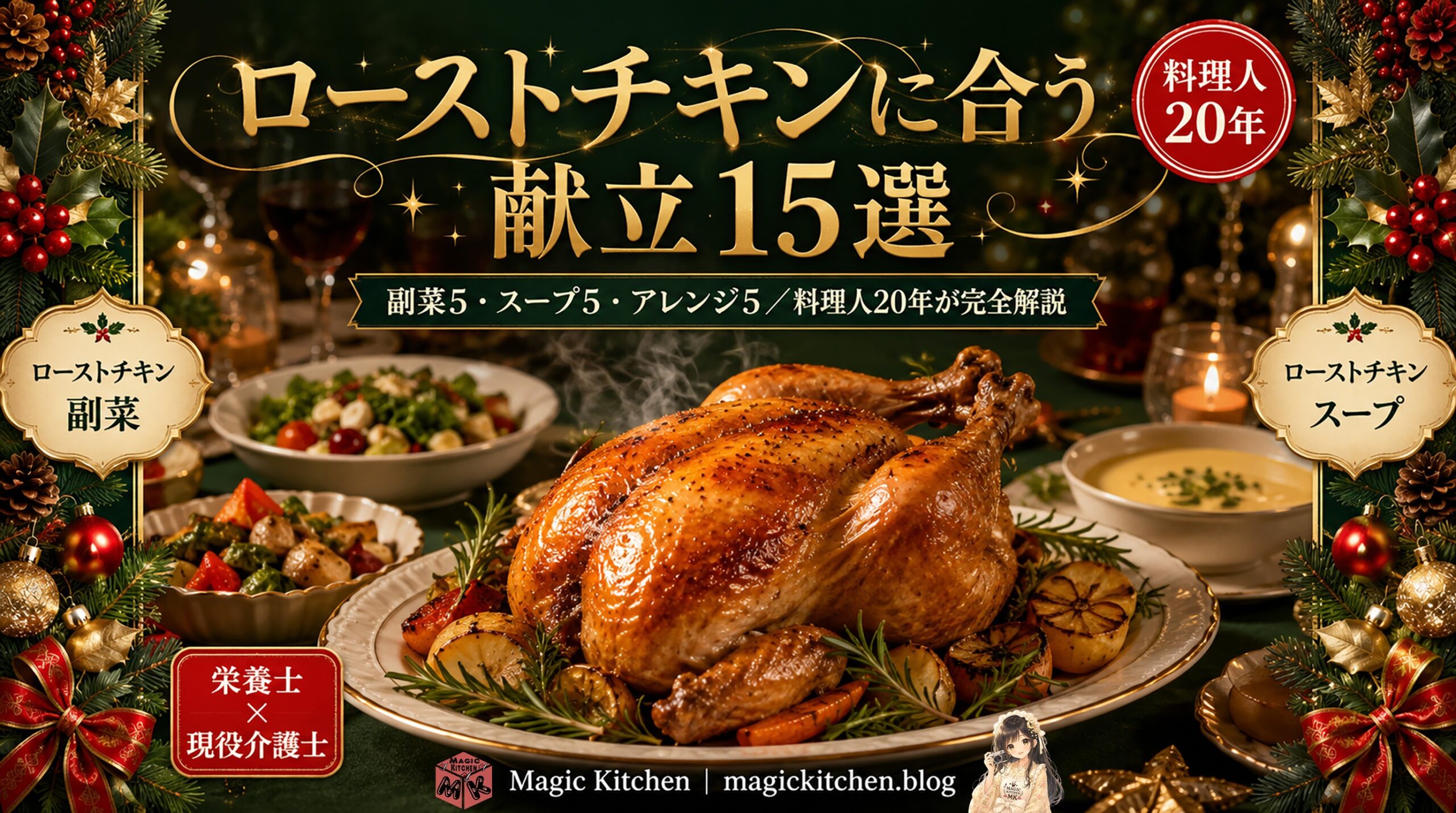 ローストチキン献立｜アイキャッチ