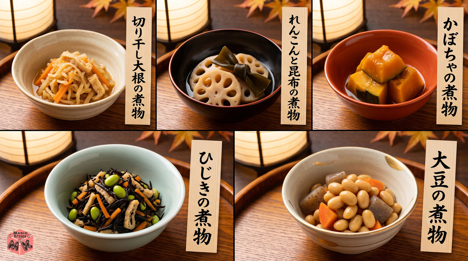 さんまの塩焼きに合う副菜・小鉢5選のコラージュ