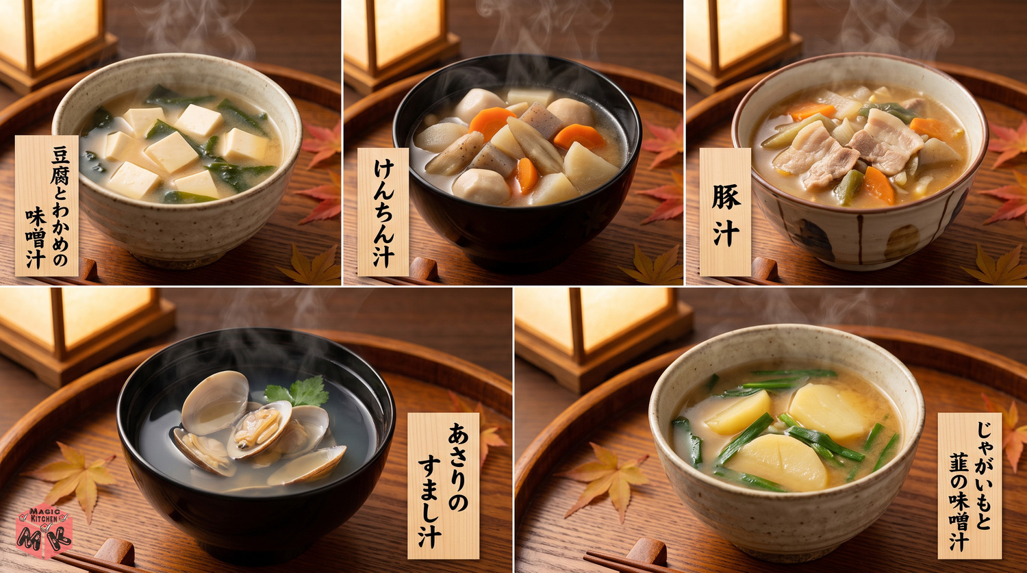 さんまの塩焼きに合う汁物5選のコラージュ