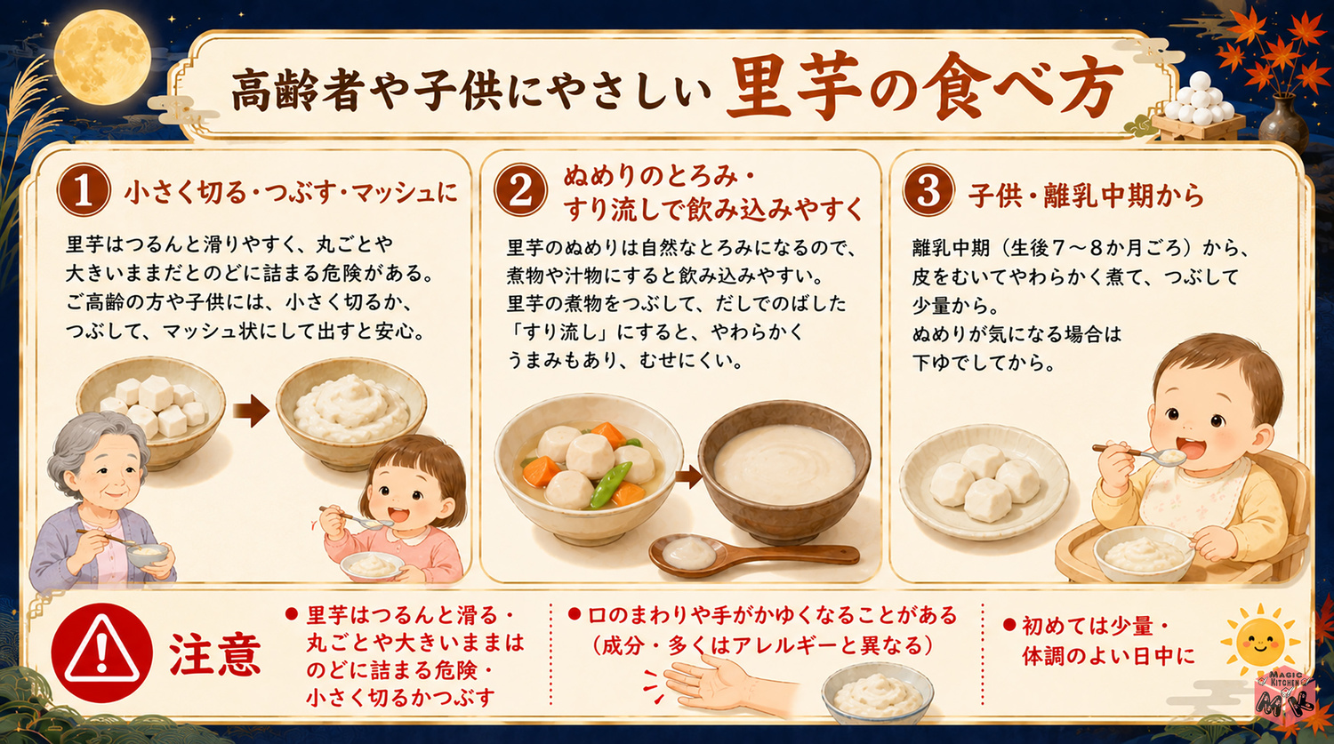 高齢者や子供にやさしい里芋の食べ方