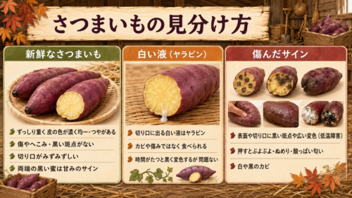 さつまいもの鮮度の見分け方と傷んだサイン