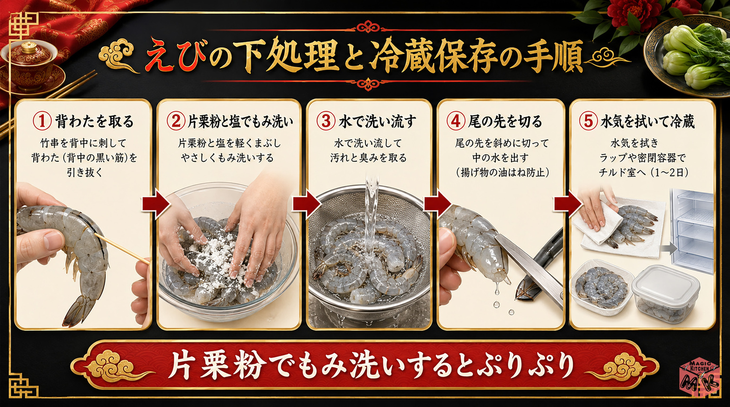 えびの下処理と冷蔵保存の正しい方法