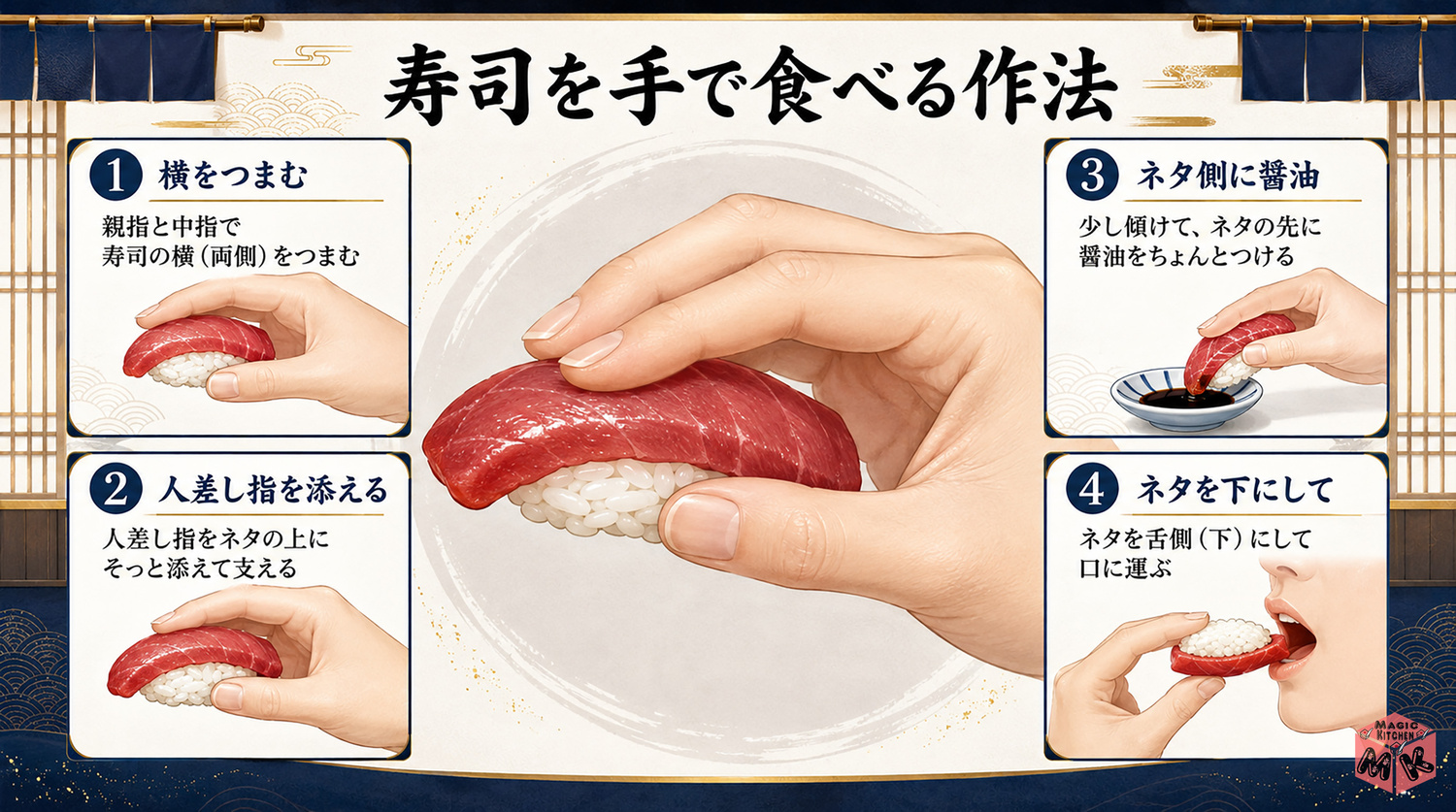 寿司を手で食べる作法