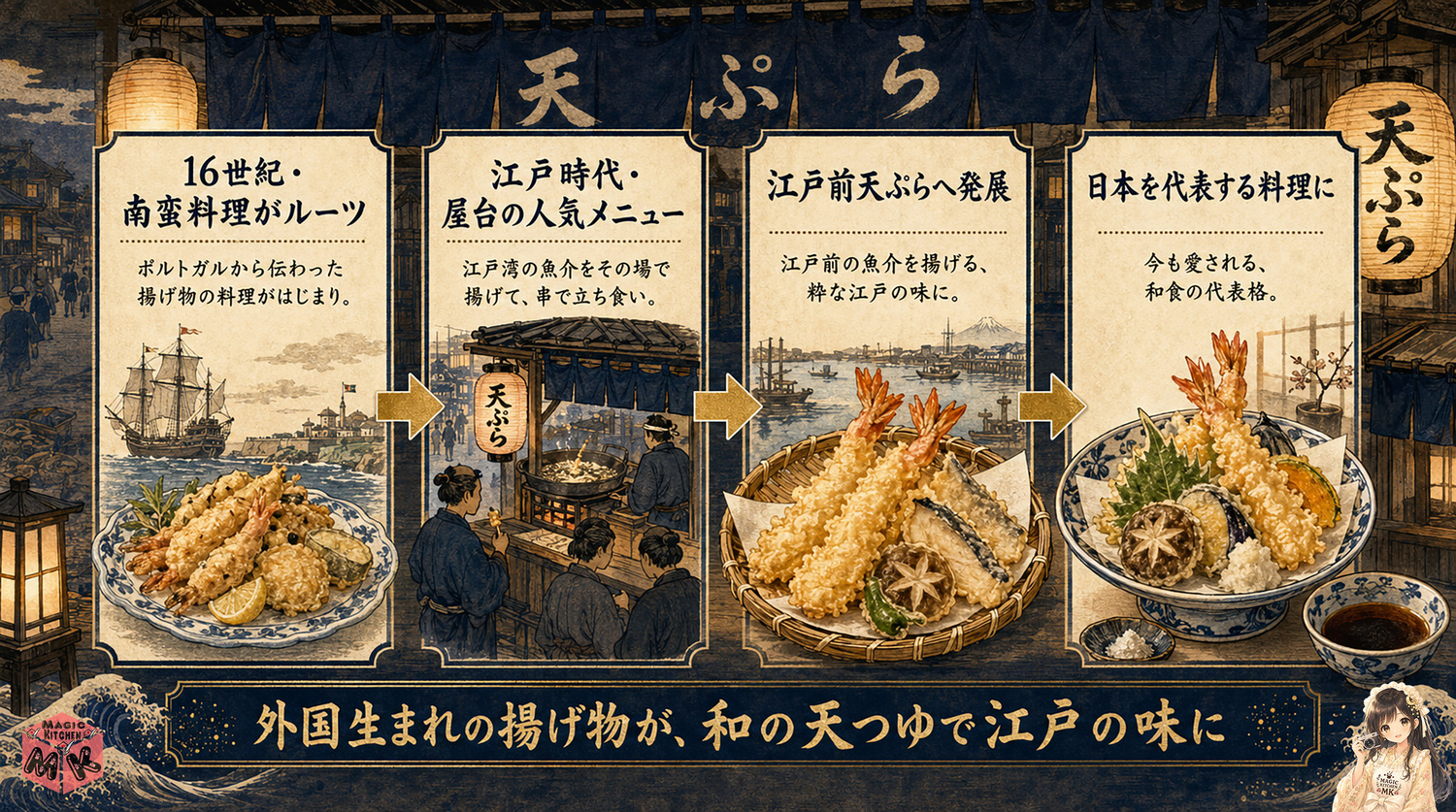 天ぷらはどこ生まれかの発祥インフォグラフィック