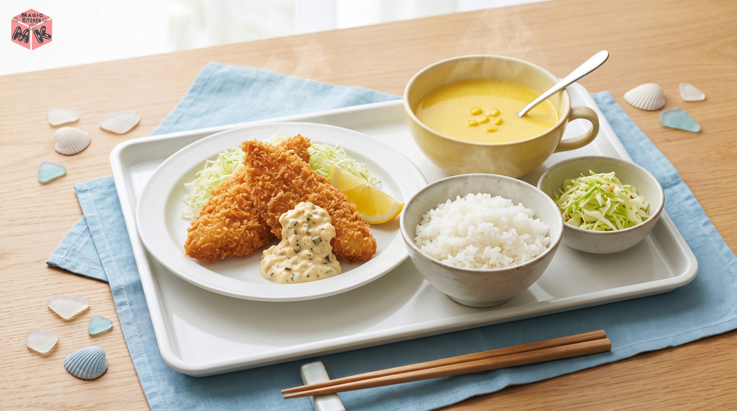 白身魚フライの献立A メニューの配膳図