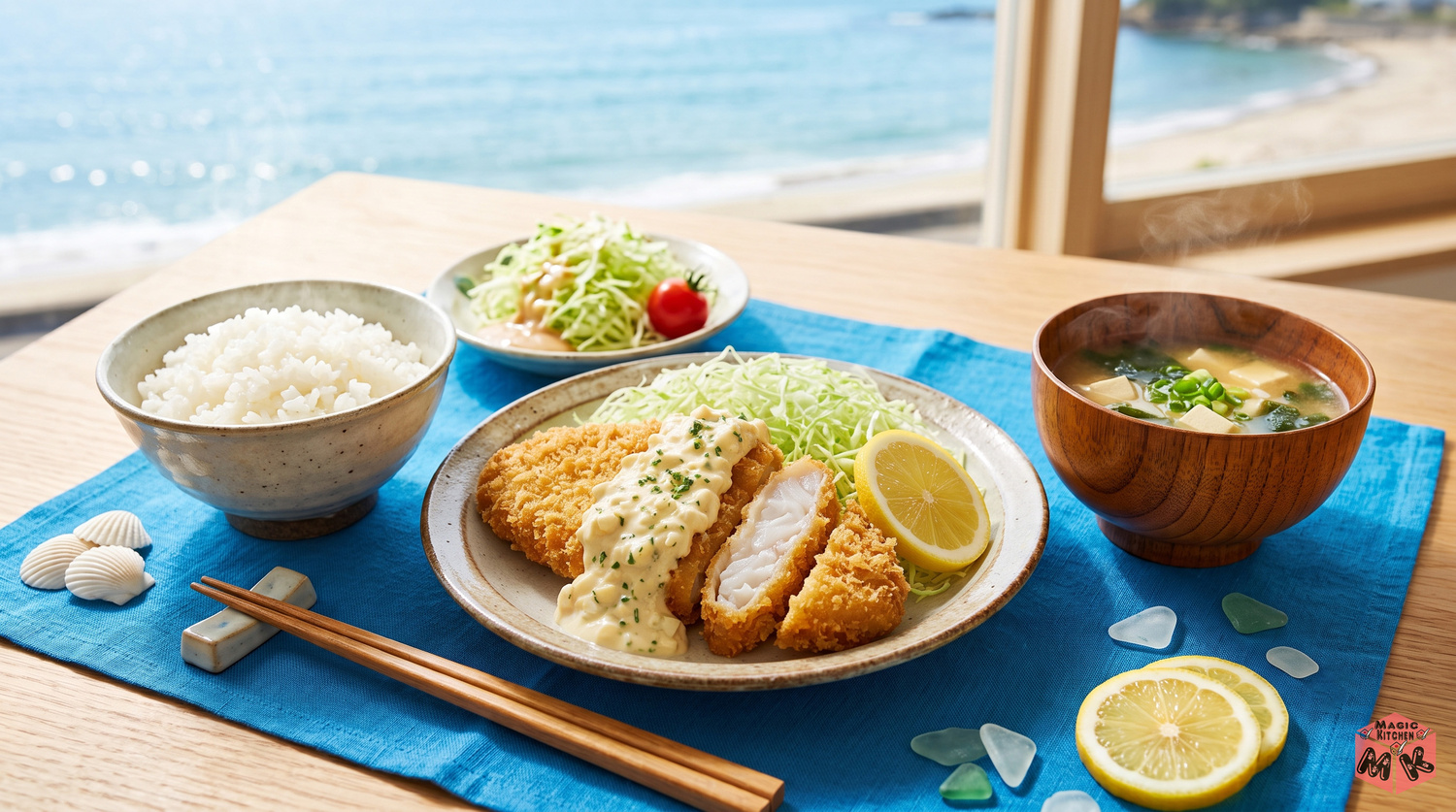 白身魚フライ献立の完成イメージ