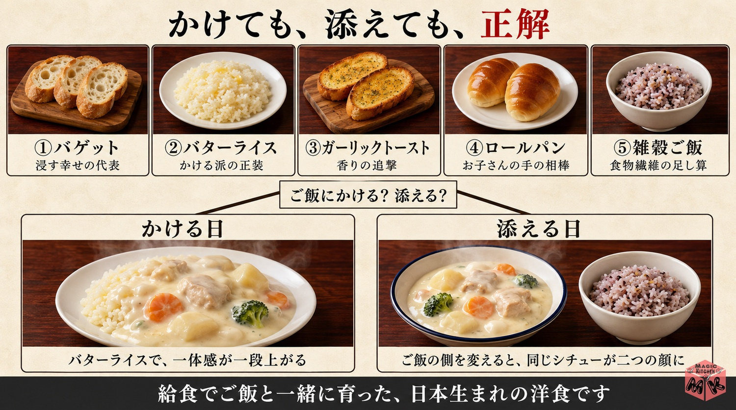 クリームシチューの主食5選とご飯にかける論争の地図