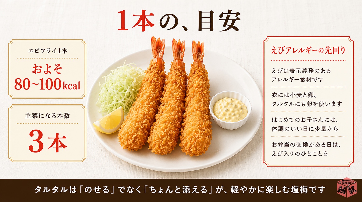 エビフライの栄養と量の目安の図解