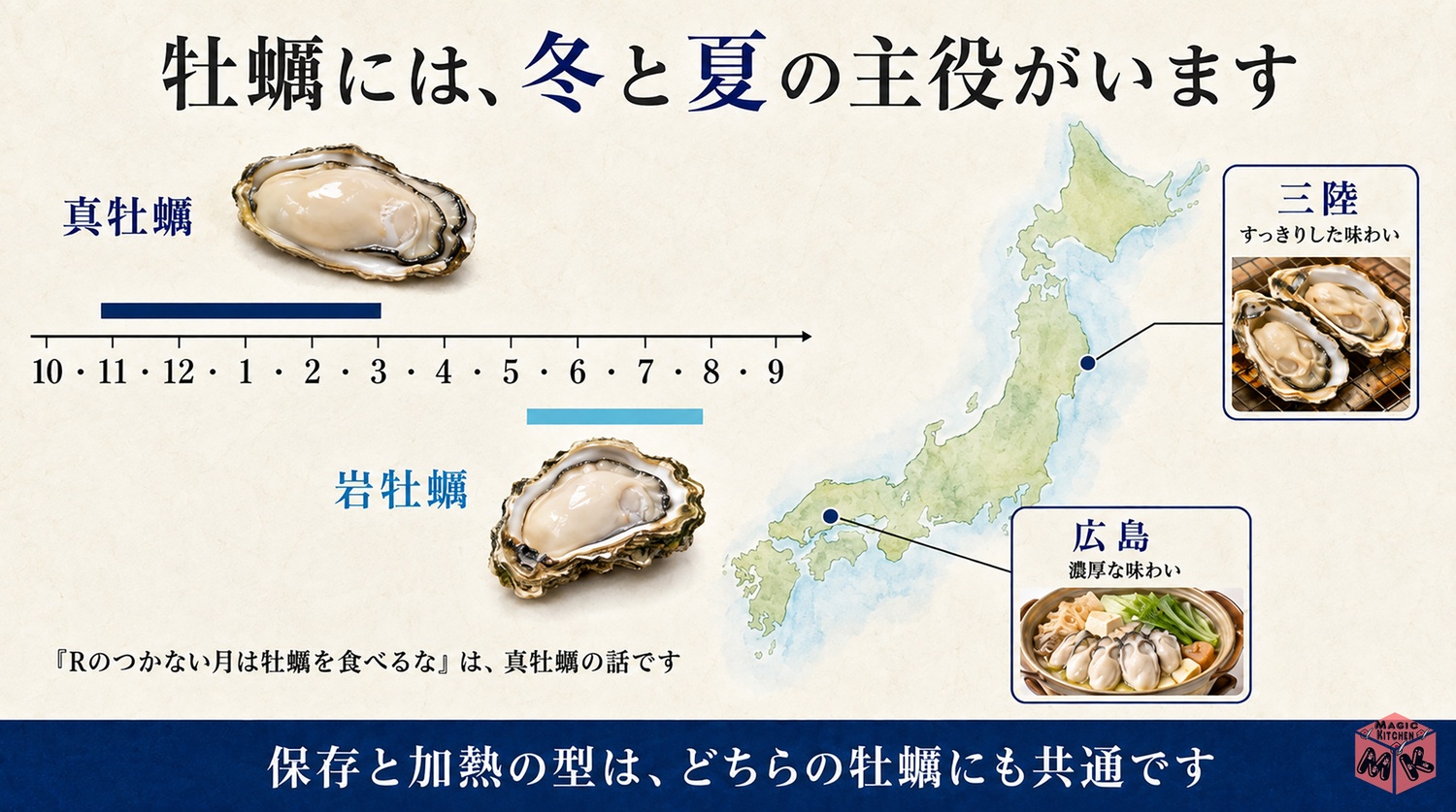 牡蠣の旬の図解