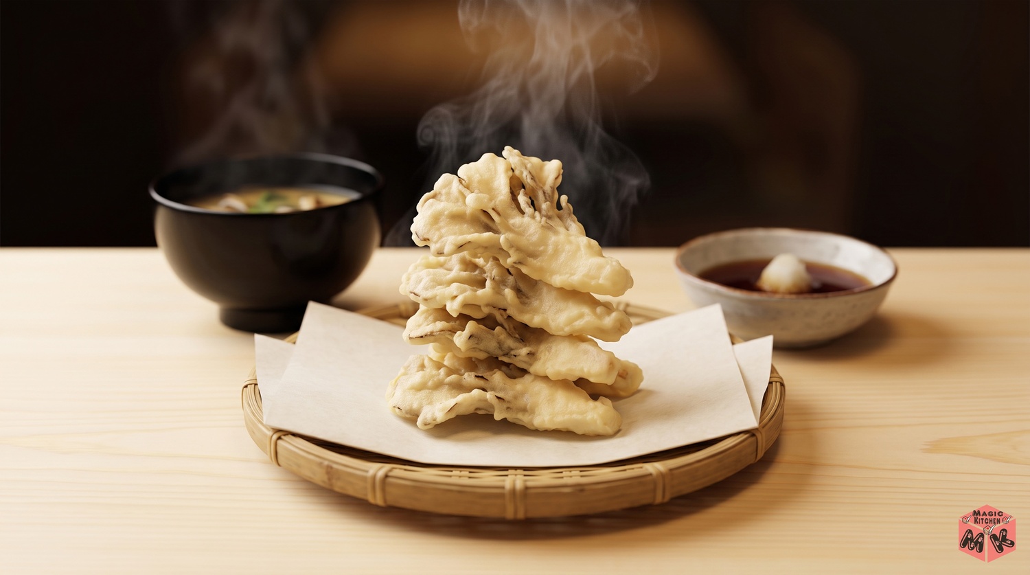 まいたけの天ぷらと秋の食卓イメージ