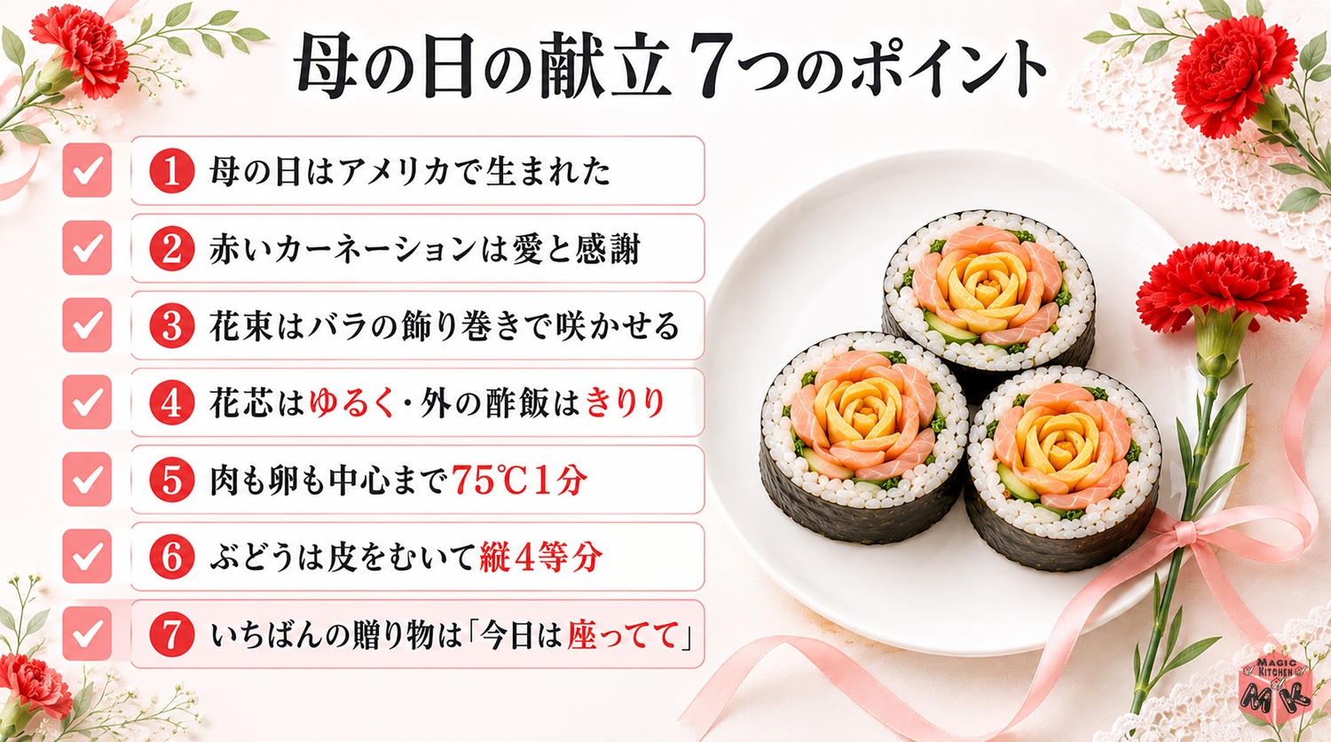 母の日の献立7選のまとめ7つのポイント