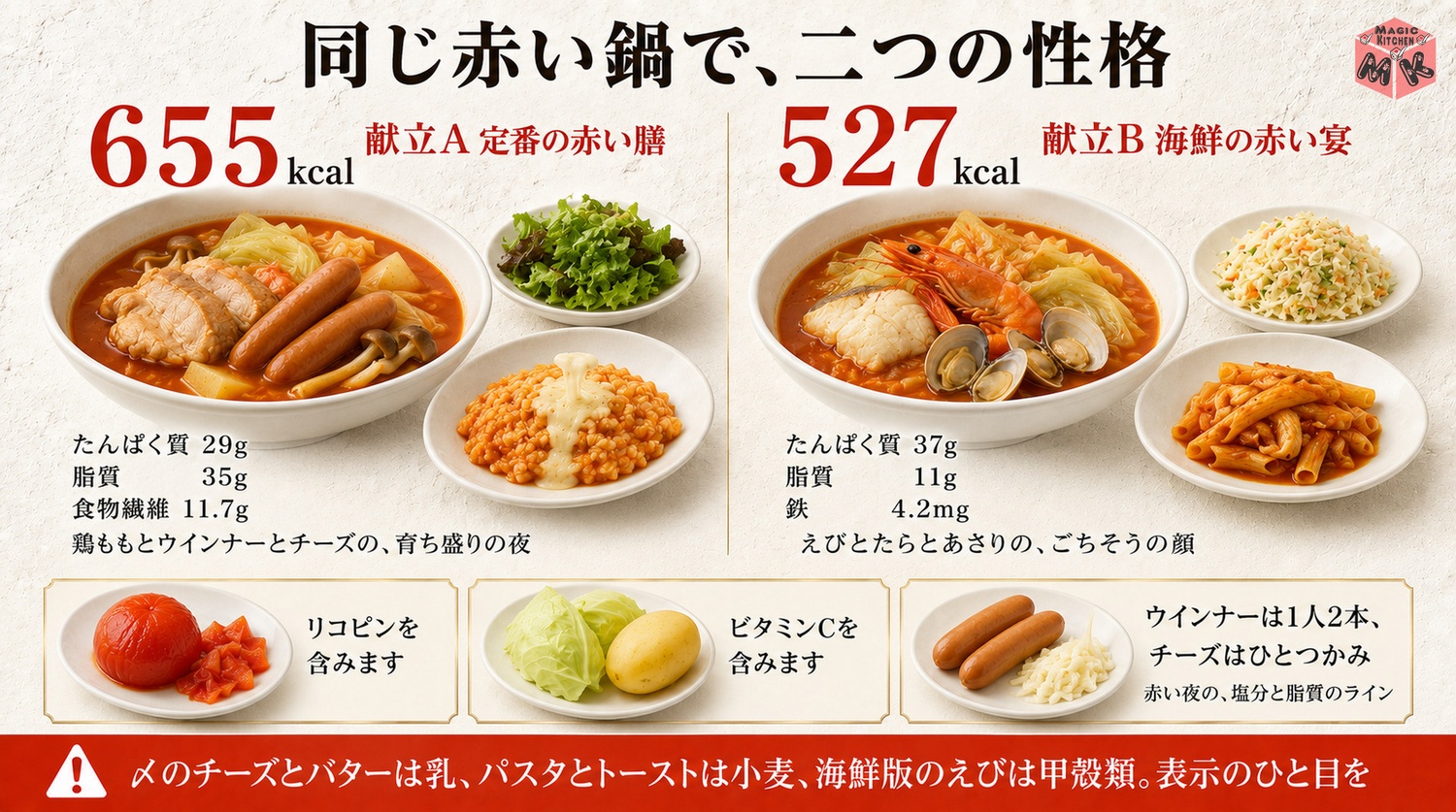 トマト鍋の栄養バランスの図解