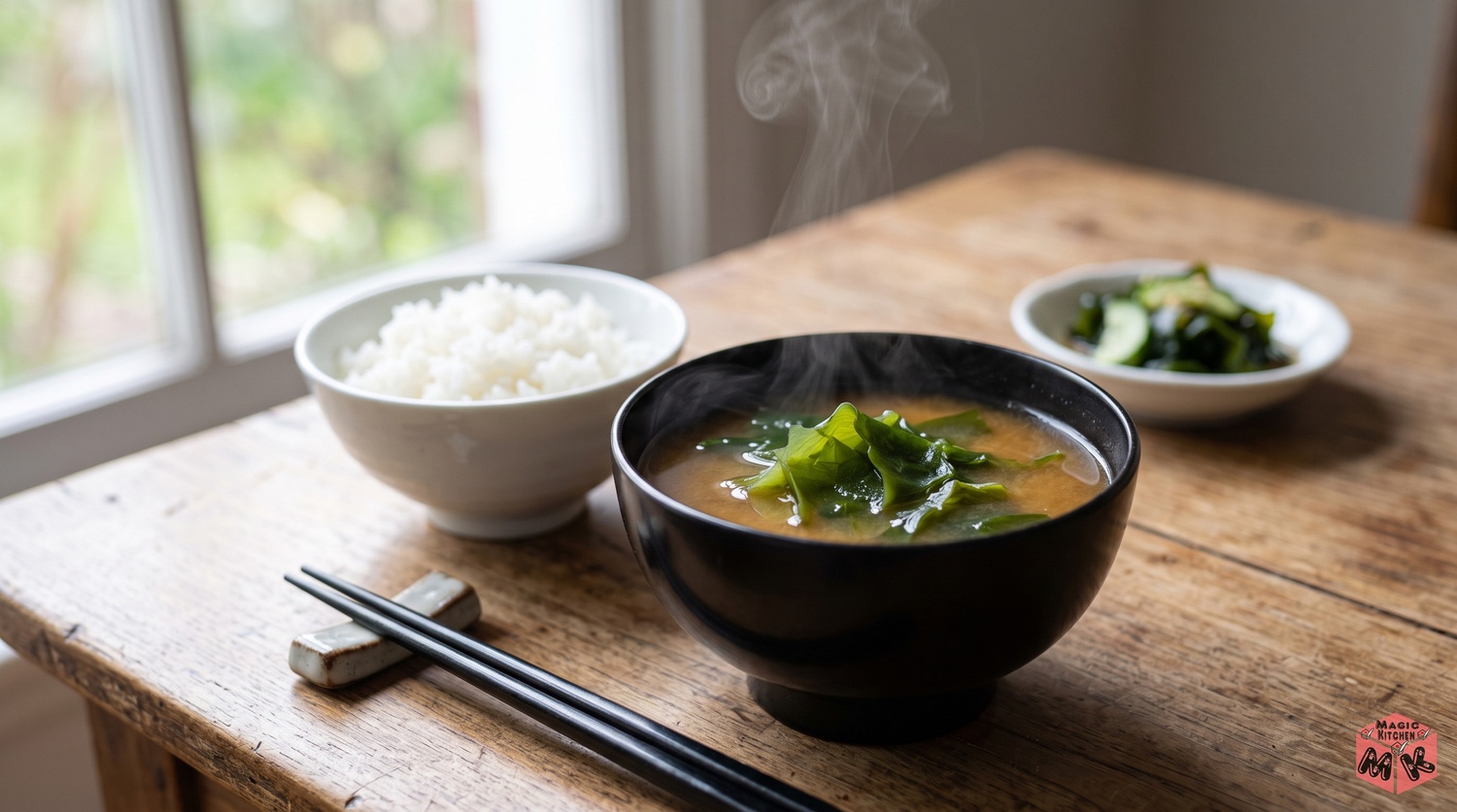わかめの味噌汁と春の食卓イメージ