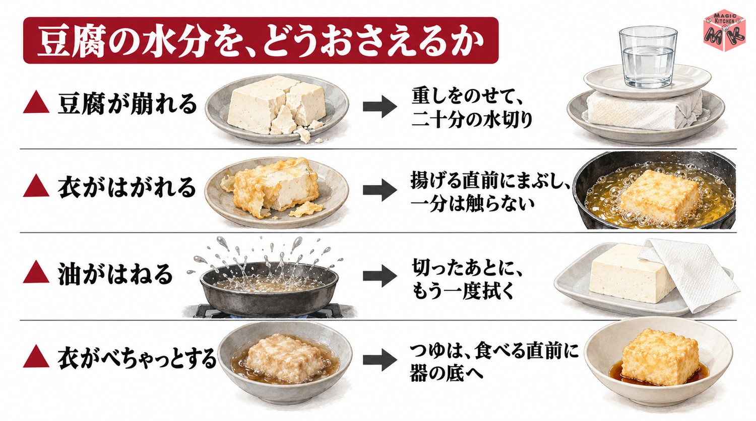 揚げ出し豆腐のよくある失敗と対策
