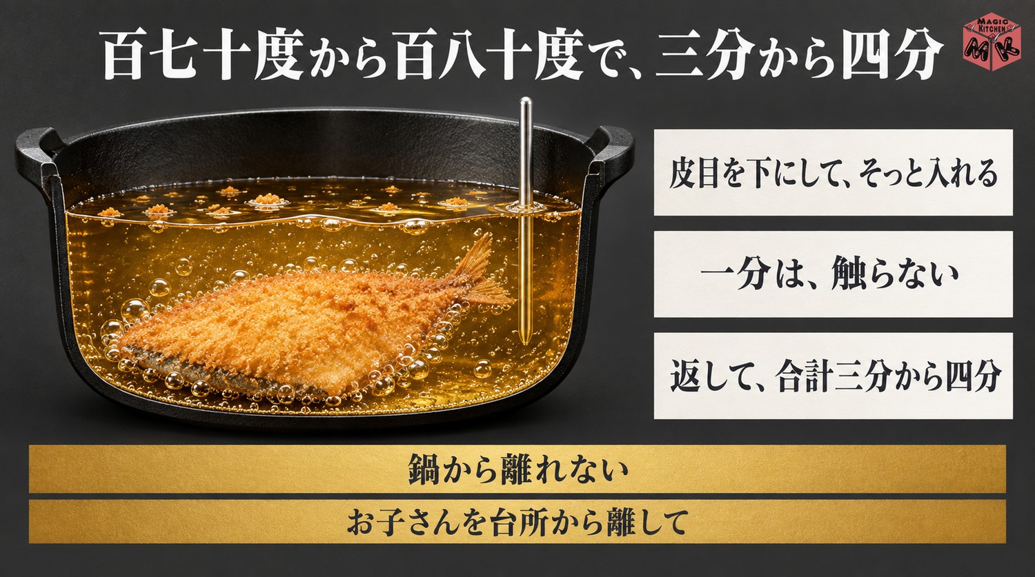 あじフライの揚げ方
