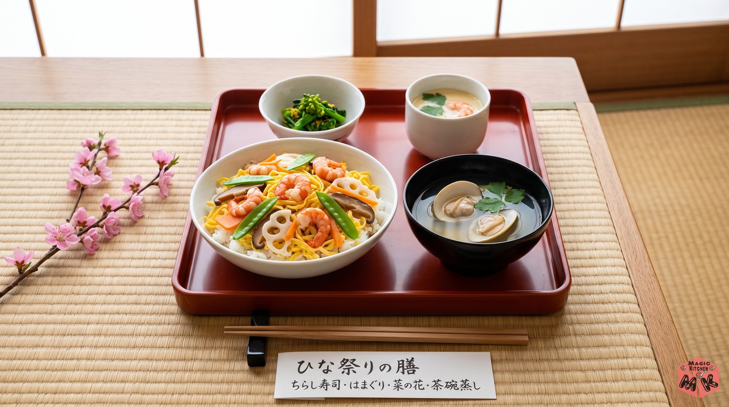 ひな祭りのちらし寿司の膳